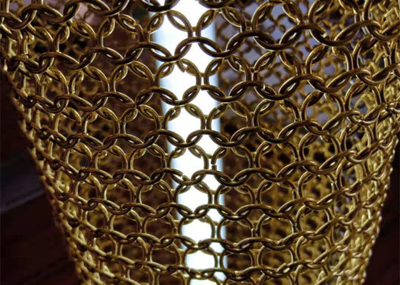 Cortina de aço inoxidável da bobina do metal do anel 2.5mm de Chainmail para o abajur