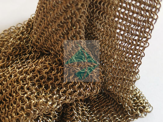 Chainmail tece Ring Mesh Type Antique Appearance Metal Mesh Drapery With Metallic Color para a máscara de Sun da janela