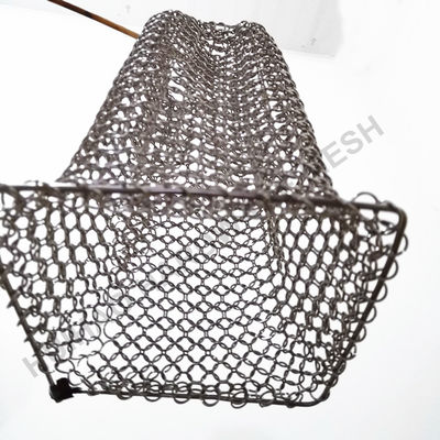 A cor de prata soldou a parede de 1.2mm Ring Mesh Fabric For Decoration Facade