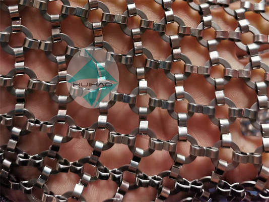 cortina de bronze da malha do anel de Chainmail do metal da cor de 1,5 x15mm para a tela da janela
