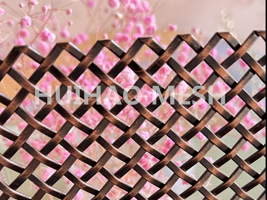 Fio de aço decorativo de bronze Mesh Ss 304 da antiguidade da zona aberta de 42% para a porta de armário da mobília