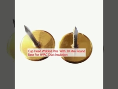 Pins de cabeça de copo soldados com base redonda de 30 mm para isolamento de dutos HVAC